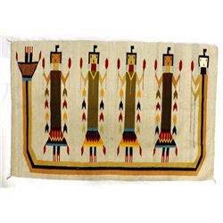 Large Mexican 6 Yei Bei Chei Textile Rug