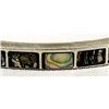 Image 2 : Vintage Navajo Sterling and Inlay Abalone Bracelet