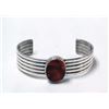 Image 1 : Navajo Sterling & Red Shell Bracelet by D. Victor
