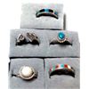 Image 1 : 5 Native American Navajo Sterling Silver Rings