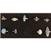 Image 1 : 9 Sterling Silver Rings, Some Native American