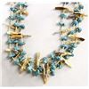 Image 1 : Navajo 3 Strand Sea Foam Turquoise Nugget Necklace