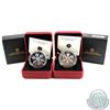 Image 1 : 2007 Canada $20 Blue Crystal & Iridescent Crystal Snowflake Sterling Silver Coins. 2pcs