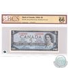 BC-39c 1954 Bank of Canada $5, Bouey-Rasminsky, S/N: T/X5202398, BCS Certified GUNC-66, Original