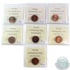 Image 2 : 1941-1948 Canada 1-cent ICCS Certified Collection. You will receive 1941 MS-62 Red/Brown, 1942 MS-64