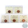 1942-1967 Canada 1-cent ICCS Certified Collection. You will receive 1942 AU-55, 1943 MS-64 Red, 1950