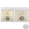 1954 PL-66 & 1955 PL-65 Canada 10-cent ICCS Certified Cameo. 2pcs.