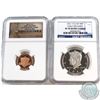 Image 1 : 2011-S USA 1-cent & 2011-S Clad 50-cent NGC Certified PF 70 Ultra Cameo. 2pcs