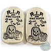 Image 1 : 2x Monarch Precious Metals Limited Edition Glow-in-the-Dark Jack o' Lantern Tombstone 2oz. .999 Fine