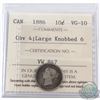 Image 1 : 1886 Canada 10-cent Obv 4. Large Knobbed 6 ICCS Certified VG-10.