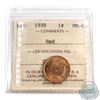 Image 1 : 1-cent 1939 ICCS Certified MS-66