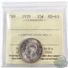 Image 1 : 25-cent 1939 ICCS Certified MS-63 (Rim Nick)