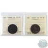 Image 1 : 1898H Canada 1-cent EF-45 & 1907H Canada 1-cent VF-30. Both coins have been certified by ICCS. 2pcs.