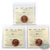 Image 1 : 1977, 1991, 1997 Canada 1-cent ICCS Certified MS-66 Red. 3pcs.