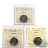 Image 1 : Lot of Canada 25-cent ICCS Certified MS-66 - 2007 Hockey, 2008 & 2013 Secord. 3pcs