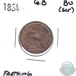 1864 Great Britain Farthing BU (Scratched)