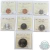 Image 1 : Lot of 7x Canada 1-cent, 10-cent, 25-cent & $1 ICCS Certified MS-63/64. You will receive 1963 1-cent