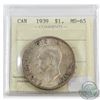 Image 1 : 1939 Canada Silver $1 ICCS Certified MS-65