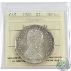 1966 Canada Silver $1 Large Beads ICCS Certified MS-65
