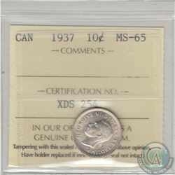 1937 Canada 10-cent ICCS Certified MS-65