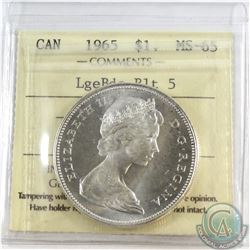 1965 $1 Canada Large Beads Blunt 5 ICCS Certified MS-65
