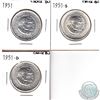 Image 1 : 1951, 1951-S & 1951-D USA George Carver Booker T. Washington Commemorative Half Dollar Set. You will