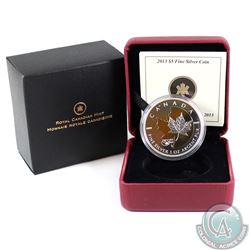 2013 Canada $5 Silver Maple Leaf 25th Anniversary with Selective Gold Plating (outer sleeve lightly 
