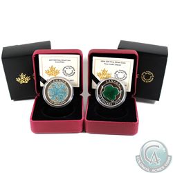 Pair of 2016 Canada $20 Four-Leaf Clover & 2017 $20 Snowflake Coloured Silver Coins. 2pcs (TAX Exemp