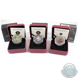 Lot of 3x 2012 Canada 25-cent Coins. You will receive Aster and Bumble Bee, Rose-breasted Grosbeak &