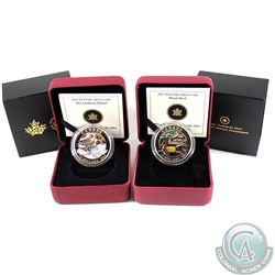 2013 Canada $10 Wood Duck & 2014 $10 Pintail Duck Fine Silver Coins. 2pcs (TAX Exempt)