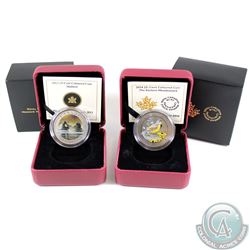2013 Canada 25-cent Mallard Duck (capsule lightly scratched) & 2014 Birds of Canada - Eastern Meadow