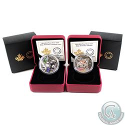 RCM Issue: 2016 Canada $20 Baby Animals Fine Silver Coins - Common Loon & Caribou (Tax Exempt) 2pcs.
