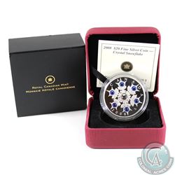 RCM Issue: 2008 Canada $20 Sapphire Crystal Snowflake Fine Silver Coin (coin lightly scratched). TAX