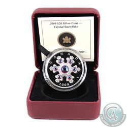 2009 Canada $20 Pink Crystal Snowflake Fine Silver Coin (missing outer cardboard sleeve & coin is to
