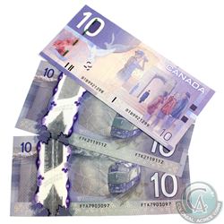 3 x 4/3 Digit RADAR $10.00 Notes. Included are 1 x 2005 and 2 x 2013 all in Circulated Condition. 3 