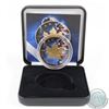 Image 1 : 2018 Burning Skull Colourized & 24K Gold Plated $5 Silver Maple Leaf with Display box (Tax Exempt)