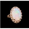 Image 1 : 7.08 ctw Opal and Diamond Ring - 14KT Rose Gold