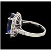 Image 3 : 7.75 ctw Tanzanite and Diamond Ring - 14KT White Gold