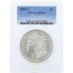 1889-S $1 Morgan Silver Dollar Coin PCGS MS61