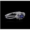 18KT White Gold 0.73 ctw Sapphire and Diamond Ring