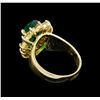 Image 3 : 14KT Yellow Gold 2.48 ctw Emerald and Diamond Ring