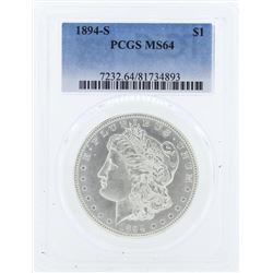 1894-S $1 Morgan Silver Dollar Coin PCGS MS64