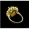 Image 3 : 14KT Yellow Gold 2.27 ctw Emerald and Diamond Ring