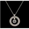 Image 2 : Roberto Coin 0.71 ctw Diamond And Ruby Pendant & Chain - 18KT White Gold