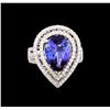 Image 2 : 14KT Two-Tone 5.39 ctw Tanzanite and Diamond Ring