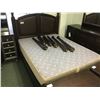 Image 2 : SCHNADIG DARK WOOD & RATTAN 4 POST QUEEN SIZE BEDROOM SET WITH 2 NIGHT STANDS & 9 DRAWER DRESSER
