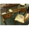 Image 2 : FRIENDLIES SPOTTED ROSEWOOD 3 DRAWER VANITY WITH MIRROR & 2 DRAWER/2 DOOR SOFA TABLE