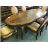 Image 2 : MICHAEL AMINI LAVELLE COLLECTION ORNATE OVAL DARK WOOD DINING TABLE WITH 6 CHAIRS, ORNATE
