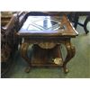 Image 2 : MICHAEL AMINI LAVELLE COLLECTION DARK WOOD GLASS TOP COFFEE TABLE, END TABLE & CONSOLE TABLE