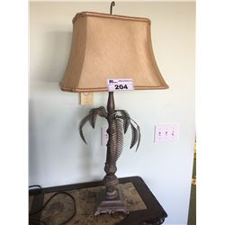 METAL PALM TABLE LAMP